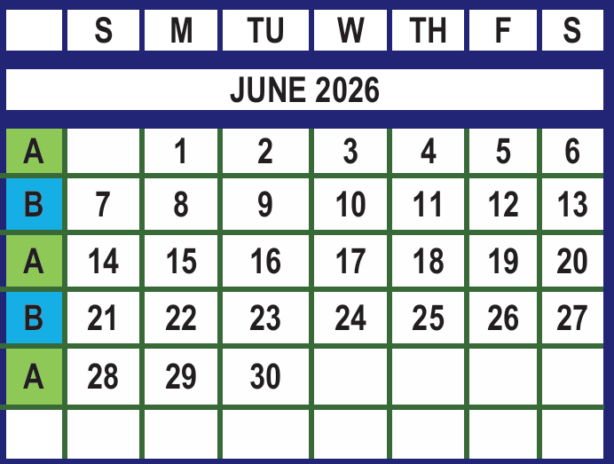 June 2026 Trash and Recycling Calendar
