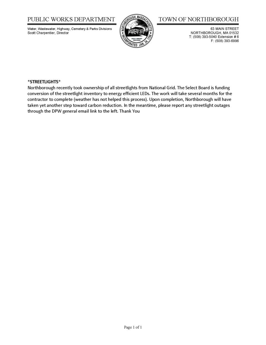 Streetlight Information